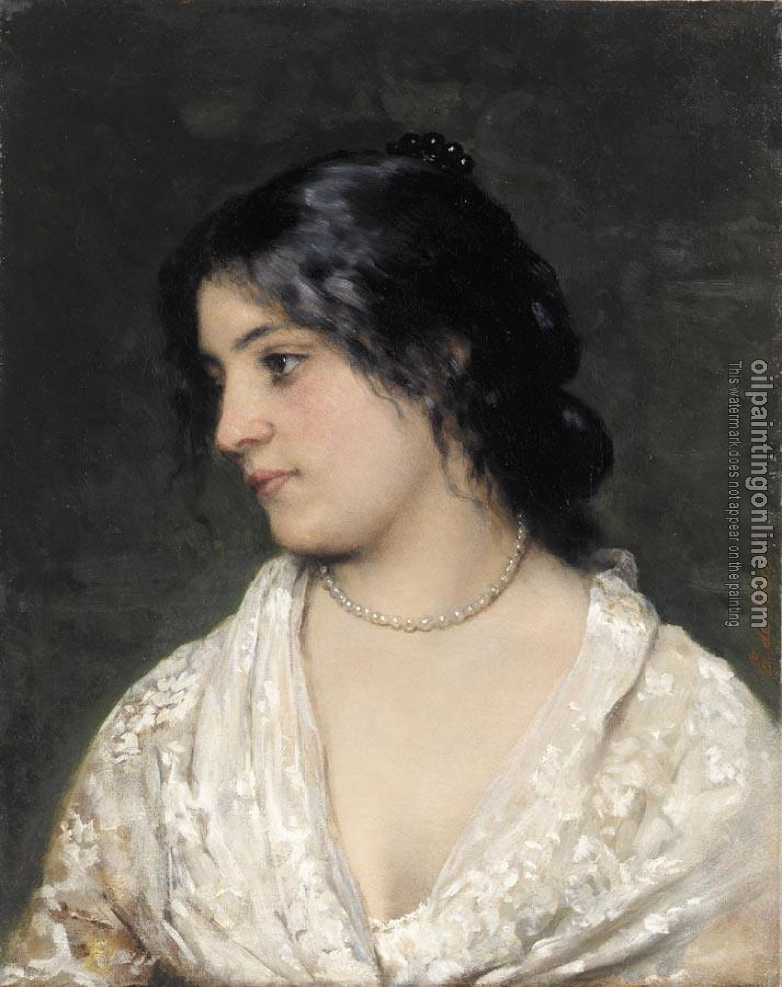 Eugene de Blaas - The Pearl Necklace